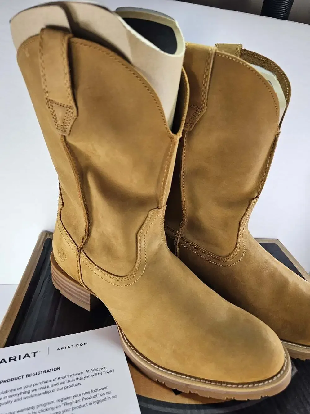 Ariat® Men's Hybrid Street Side Suede Boots 10016390 11 EE Wide Golden Wheat